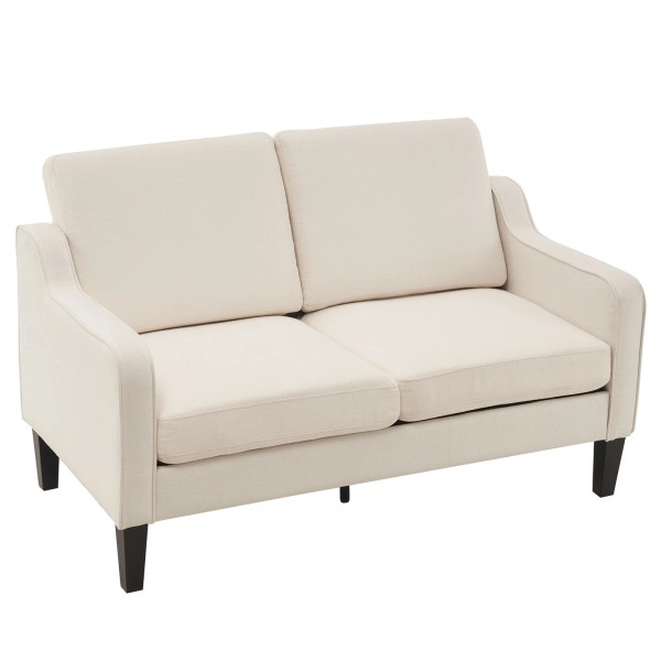 Mid Century Modern Sofa with Scooped Arms for Small Spaces