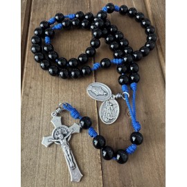 St. Michael, Miraculous Medal Blue Cord Rosary, St. Benedict Rosary- Handmade