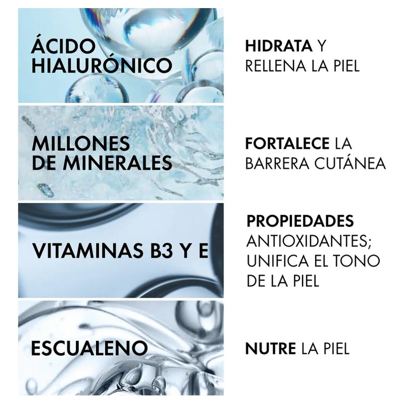 Vichy Minéral Crema Facial Hidratante 72h Ácido Hialurónico Escualeno Uso