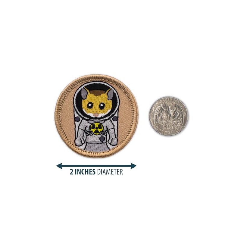 Space Hamster Patrol Patch - 2" Diameter Round Embroidered Patch