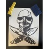 Skull & Knife Cross Car Decal – Set of 2