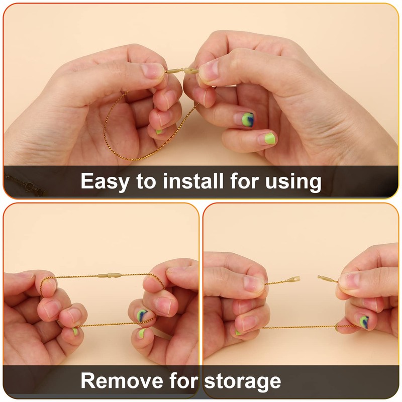 Pack of 200 Christmas Jewellery Hanger Cord, Snap Closure String