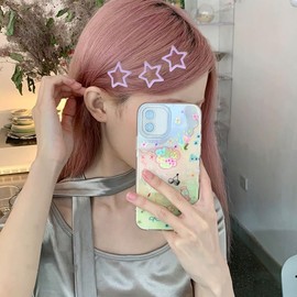 SeBneny Hair Clip Y2K Star Hair Accessories Cute Hair Barrettes Non-slip Hollow Light Purple Small Clips for Women Girls Hairpin Headpieces Everyday Fashion Party 10PCS
