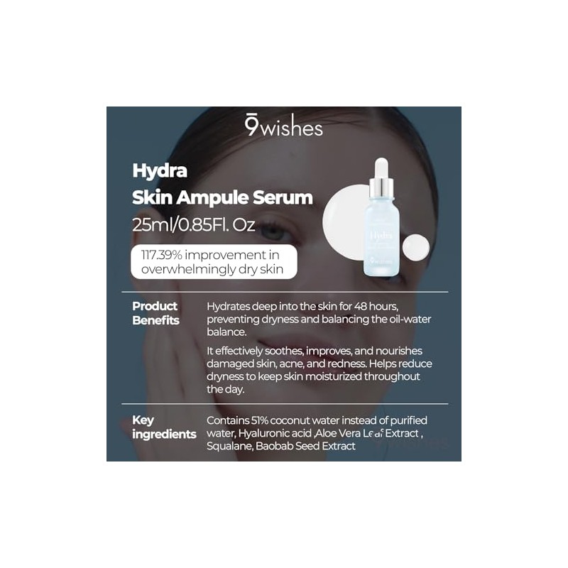 9 wishes [9wishes] Hydra Skin Ampule Suero 0.85Fl. Oz, e25