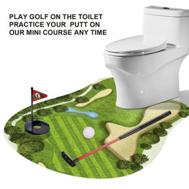GOODLYSPORTS Toilet Golf Game-Practice Mini Golf in Any Restroom/Bathroom - Great Toilet Time - Dad Gifts, Funny Gifts for Dad, Funny White Elephant Gifts, Gag Gifts for Husband, Boyfriend, Men.