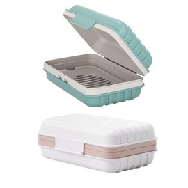2PCS Travel Soap Box,Leak-Proof Sealed Soap Dish with Cover， Home Plastic Soap Keeps Soap Dry Soap Dish Travel Essentials，Box Leak-Proof