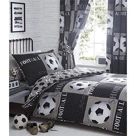Homemaker 3D Football bedding black single duvet set quilt cover & pillow case