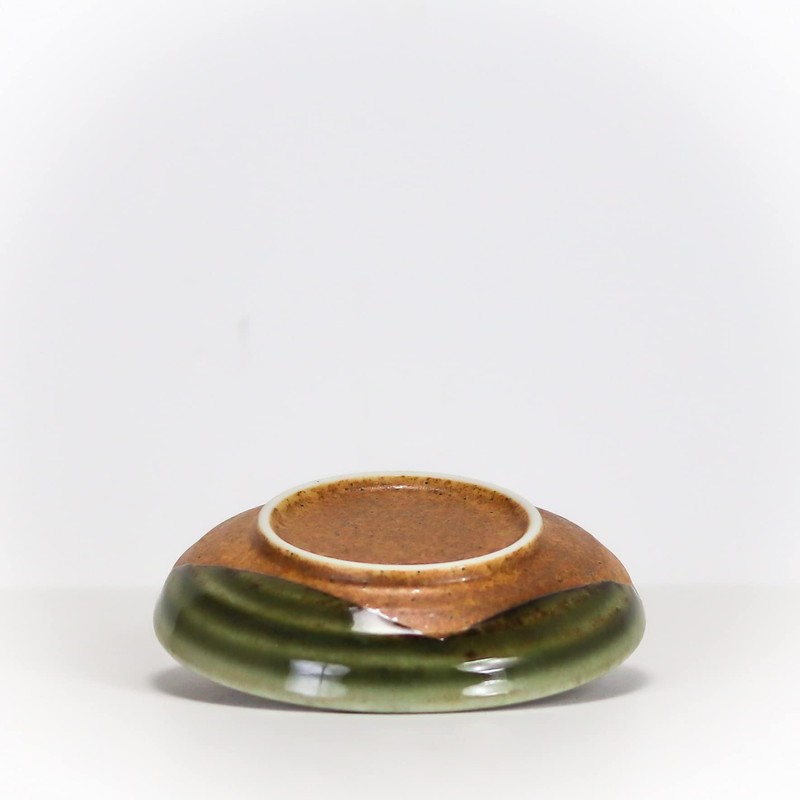 Sushisushi Shigaraki Oribe Brown Side Plate 100x25mm (Japanese Made)