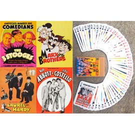 Famous Vintage Comedians Playing Cards (Poker Deck 54 Cards All Different) 3 Stooges, Marx Brothers, Laurel Hardy, Abbott Costello Vontage Comedy Movie Posters