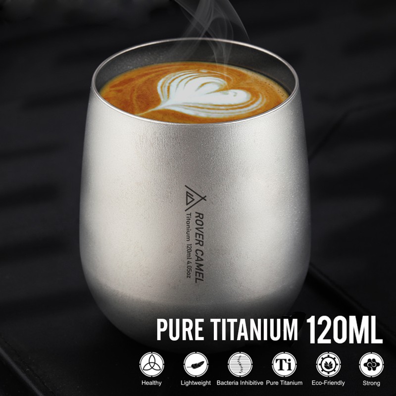 120ml Ultralight Titanium Double Wall Insulated Water Cup Tea Cup