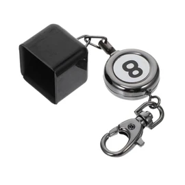 GRIRIW Decorative Portable Snooker Cue Chalk Holder with Keyring Compact Billiard Pool Accessory Shock Absorbing Design for Go Players Black