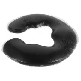 PACKOVE U-Shaped Silicone Neck Support Pillow for Massage Tables and Beauty Salons Travel-Friendly Cushion for Neck and Support Black