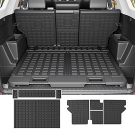 powoq Cargo Mat Compatible with 2010-2024 Toyota 4Runner Trunk Mat Replacement for 2010-2024 Toyota 4Runner Accessories 5 Seater-No 3rd seat (Fit W/Sliding Tray, Rear Backrest Mats+Rear Trunk Mat)