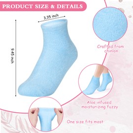 8 Pairs Aloe Socks Natural Moisturizing Spa Socks Lotion Socks Softening Aloe Infused Socks for Women Men Repairing Gel Sleeping Fuzzy Socks for Dry Cracked Feet Skins (Stylish)