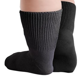 Medias Pie Diabetico Sin Costuras Elasticas Mejora Circulacion Alivia Dolores Calceta de Compresion Cuidado de los Pies (Negro, Estandar)