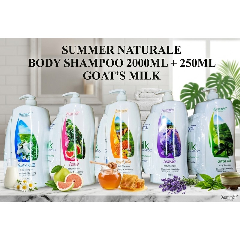 Summer Naturale Body Shampoo 2000ml + Goat Milk Body Wash
