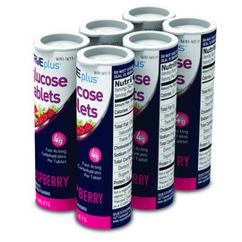 TRUEplus Glucose Tablets, Raspberry Flavor - 6X 10ct Tubes