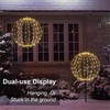 2 Pack Christmas Ball Light, 12IN Foldable Metal Sphere Lights,