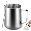 Anpro Milk Jug 400 ml/14 oz,304 Stainless Steel Milk Pitcher,