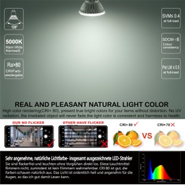 EACLL EACLL GU10 LED Kaltweiss 9W Ersetzt 125W Halogen Leuchtmittel, 6er-Pack. 1150 Lumen 5000K Birnen, AC 230V Flimmerfrei Strahler, Abstrahlwinkel 120 Spot, Nicht Dimmbar Reflektorlampen