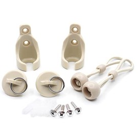 Universal Bungee Kit Parts for Sun Shades Blackout Roller up Blinds (Bungee kit & Nice end Cap, Beige)
