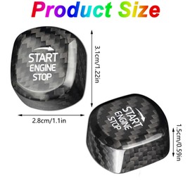 WADY Engine Start Stop Button Switch, Fit for Volvo, V90 2016-2022 Carbon Fiber Sticker Start Stop Button Decor (Black)