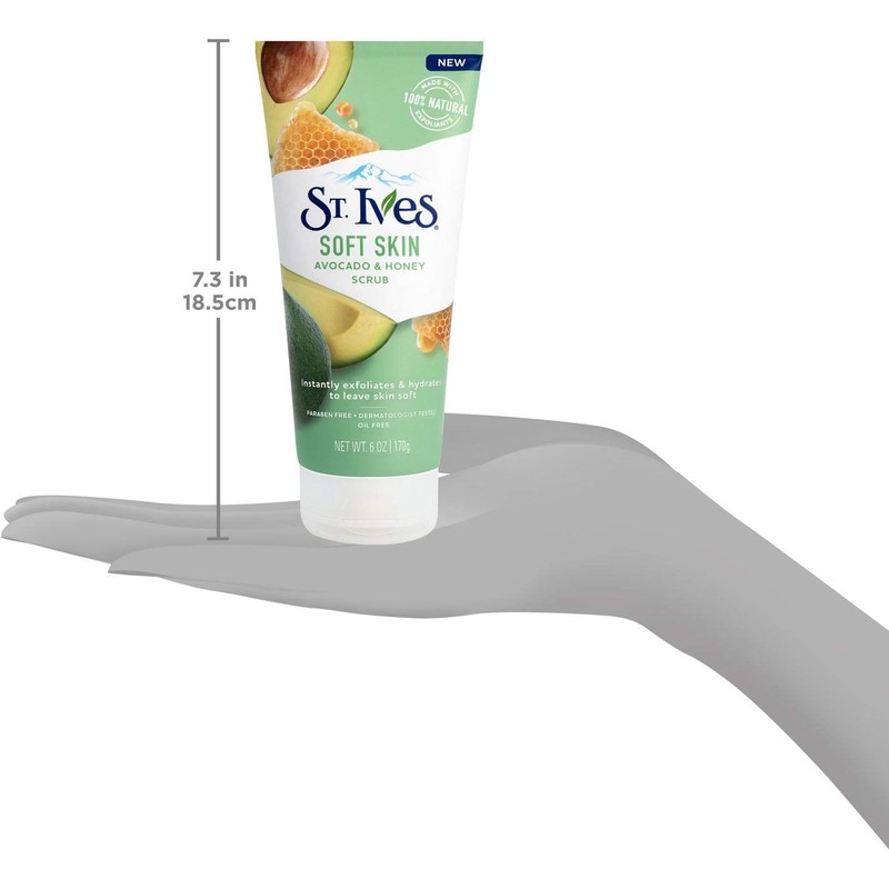 St. Ives, Soft Skin Scrub, Avocado & Honey, Exfoliante para