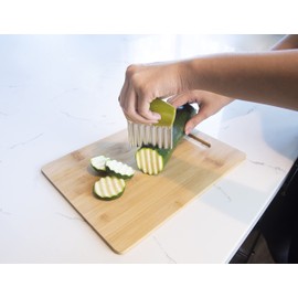 Joie Crinkle Cutter Knife, Wavy Slicer for Potatoes, Vegetables and Fruits, Great for Kids First Cutting Tool, Fun Kitchen Gadget, Stainless Steel, BPA-Free, Colors May Vary