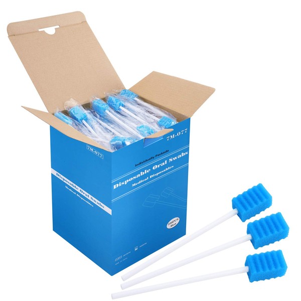250 Count, ZIZNBA Mouth Swabs Sponge, Disposable Oral Swabs Sterile Unflavored Swabsticks