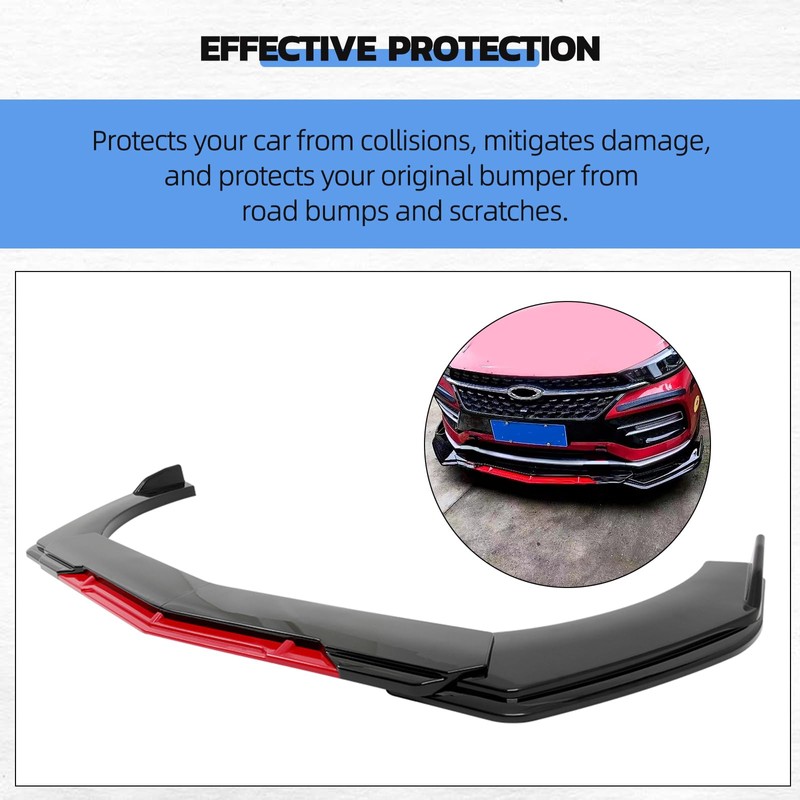 goodfitment Universal Front Lip for Car,Glossy Black Front Bumper Lip,