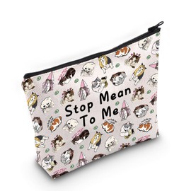 JXGZSO Cartoon Cat Makeup Bag Pet Cat Inspired Gift Stop Mean To Me Sad Cat Meme Cosmetic Bag Cat Theme Gift Animal Pouch, Stop Mean to me