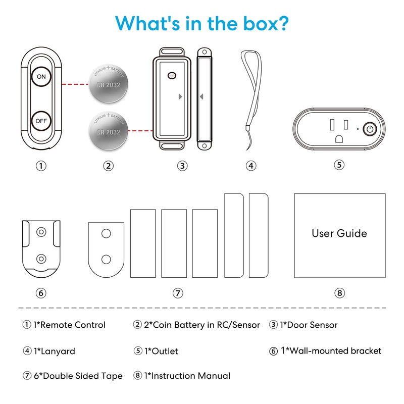 Door Sensor Wireless Remote Control Outlet Switch for Lights &