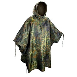 Mil-Tec Men's Ripstop Wet Weather Poncho, Emergency Shelter Tent, Flectar
