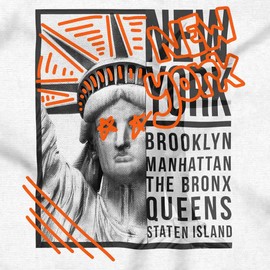 Liberty Stature NY Burroughs Graffiti Toddler Baby Graphic T Shirt White