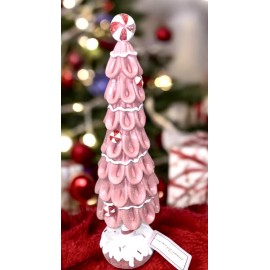 Cupcakes and Cashmere Pink Christmas Tree Sugar Glitter, Peppermints  15” NEW
