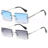 OSAGAMA Fashion Sunglasses Small Rectangular Rimless Glasses for Men and