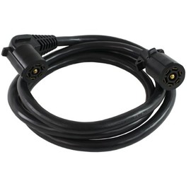 Conntek Double-End 7 Way Plug Inline and Elbow Trailer Cord (Black, 8-Feet)