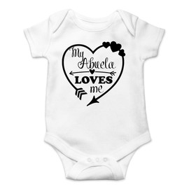 CBTwear My Abuela Loves Me - Baby Clothes - Funny Newborn Bodysuit Outfits for Boys and Girls (Newborn, White)