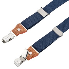 BomGuard Men's Suspenders Bow Tie Set, Adjustable with 3 Clips in Y Shape, Dark blue 2, Unit size