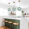 KCO Lighting Vintage Green Glass Pendant Light Gold Globe Pendant