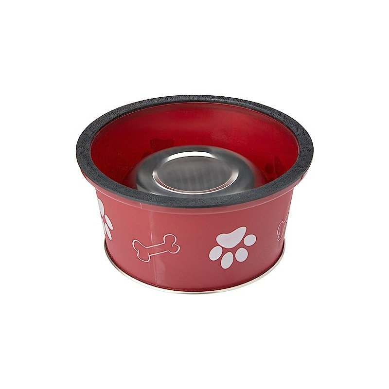 Trixie Plastic Coated Stainless Steel Long-Ear Bowl, 15 cm Diameter,