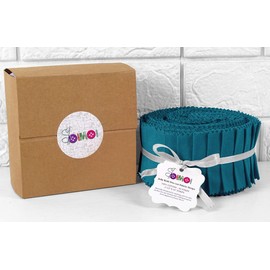 Soimoi 40Pcs Solid Teal Blue Cotton Precut Fabrics for Quilting Craft Strips 2.5 Inches Jelly Roll
