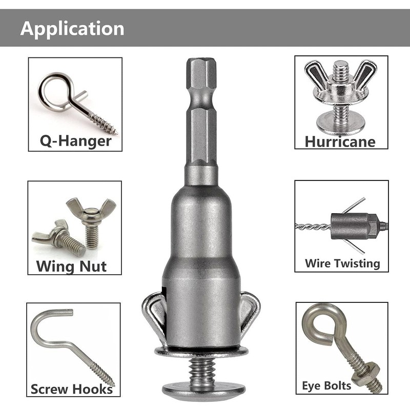 Yakamoz 6Pcs Wing Nut Driver Set Hurricane Shutter Wingnut Screw