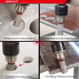 DT-DIATOOL Diamond Finger Milling Bit 10mm 2-Pack Hex Shank Enlarging Existing Holes of Porcelain Tile Marble Countertop Vacuum Brazed Diamond Grinding Bit