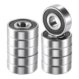 ACROPIX 15x42x13mm Double Rubber Seal 6302-2RS Single Row Deep Groove Ball Bearings Silver Tone - Pack of 10