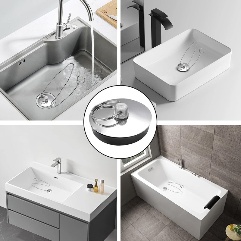 FINEASY 4 PCS Universal Sink Plug, Kitchen Plug for Sink,