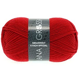 LANA GROSSA Meilenweit 6-ply 150 | 6-ply sock classic, machine washable | hand knitting yarn 80% virgin wool and 20% polyamide | 150 g wool for knitting and crocheting | 390 m yarn