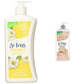 ST IVES crema corporal PROTECCIÓN UV 532ml + Crema Corporal ST.IVES Avena y Karité para una humectación profunda hecha con ingredientes humectantes 100% de origen natural 532 ml