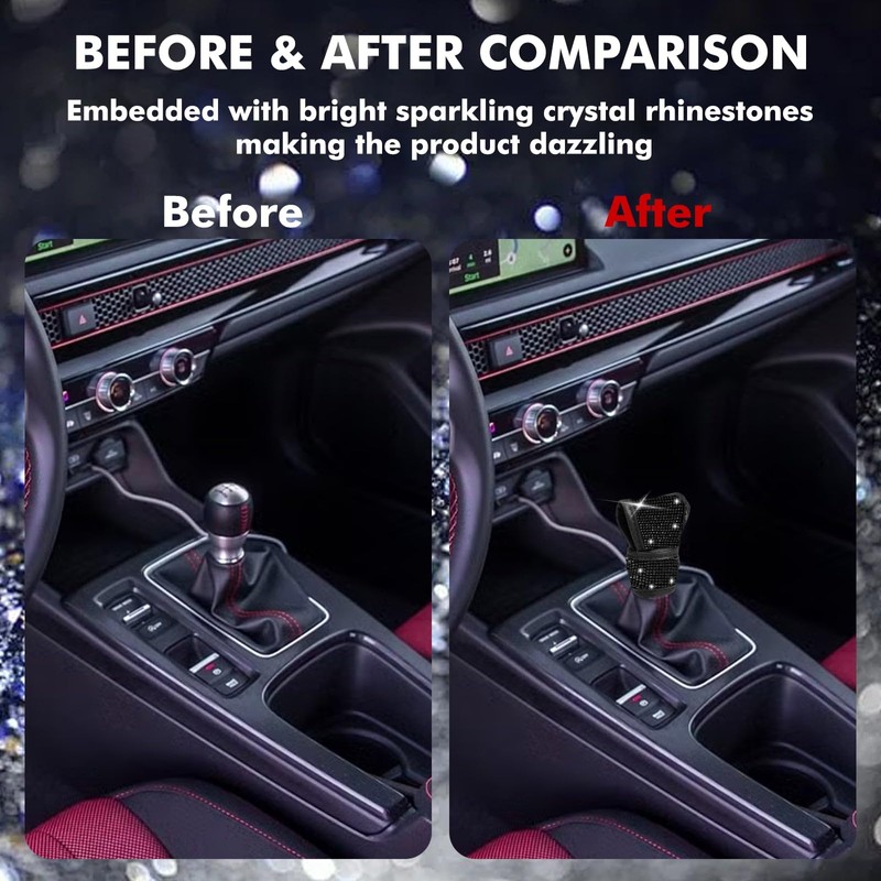 x xotic tech Bling Bling Auto Gear Shift Knob Cover,