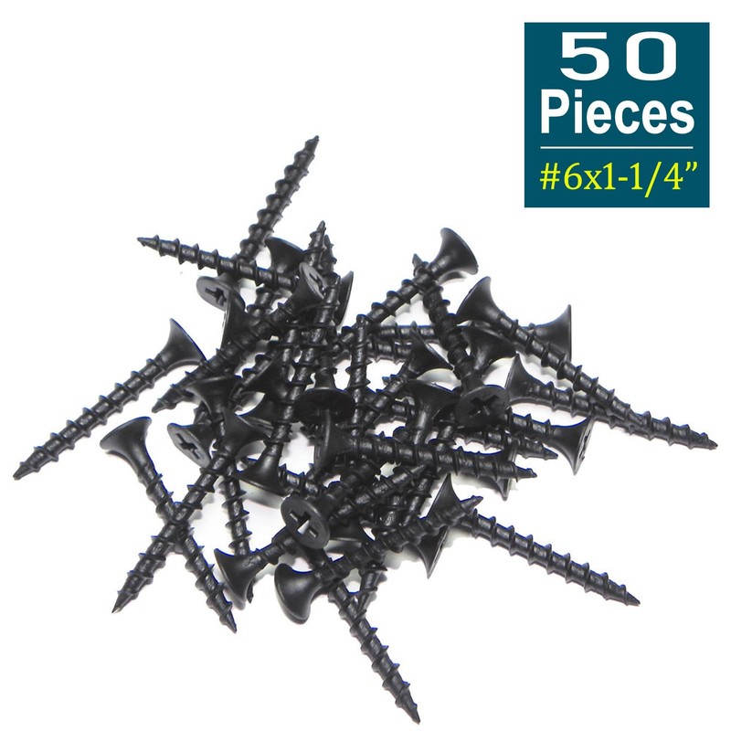 HYTEK 50Pcs #6 x 1-1/4 inch, Flat Head, Phillips Drive,